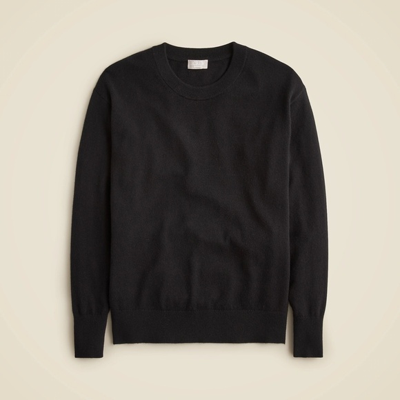 New JCREW Size M Cashmere Relaxed Crewneck Sweater in Black $198 CB905 - Picture 3 of 5